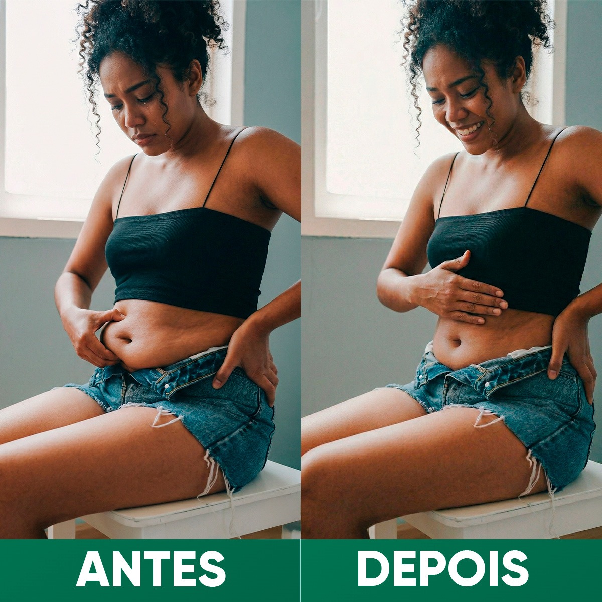 Resultado real - Antes e Depois Protocolo Barriga Zero